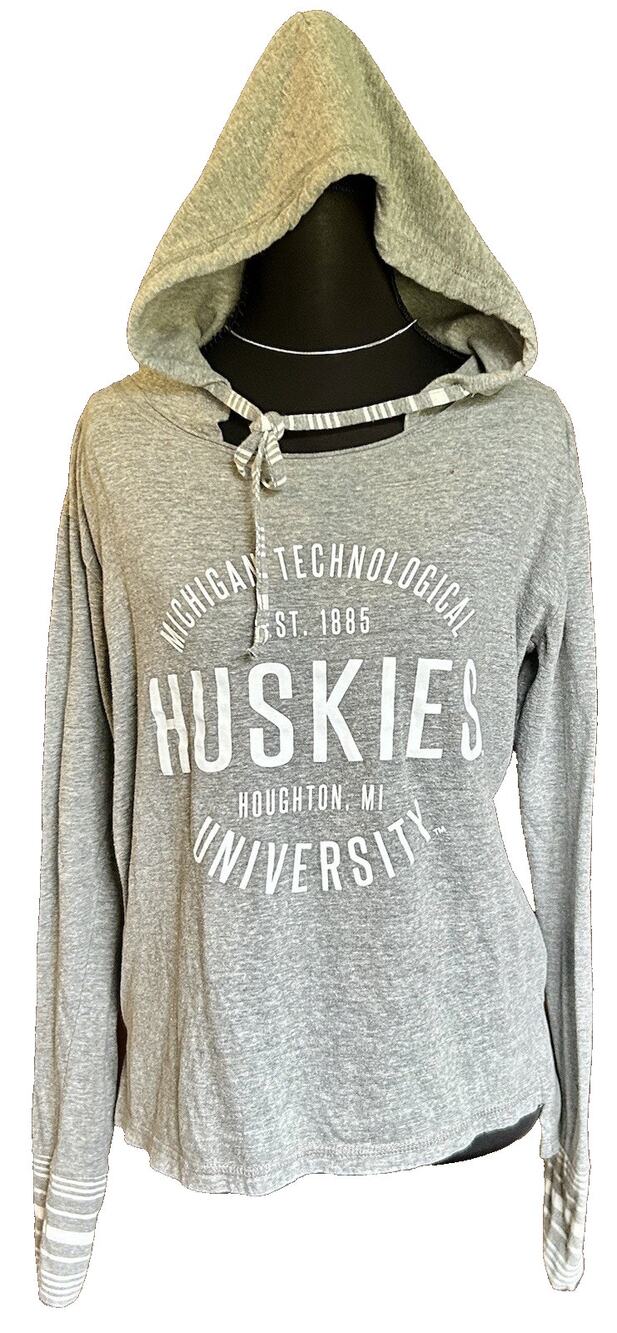 MTU Michigan Tech Huskies Women's MV Sport Lightweight Hooded Pullover Small
